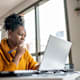 Black woman working from home office
