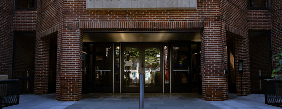 Entrance to the Wharton School of the University of Pennsylvania in Philadelphia.